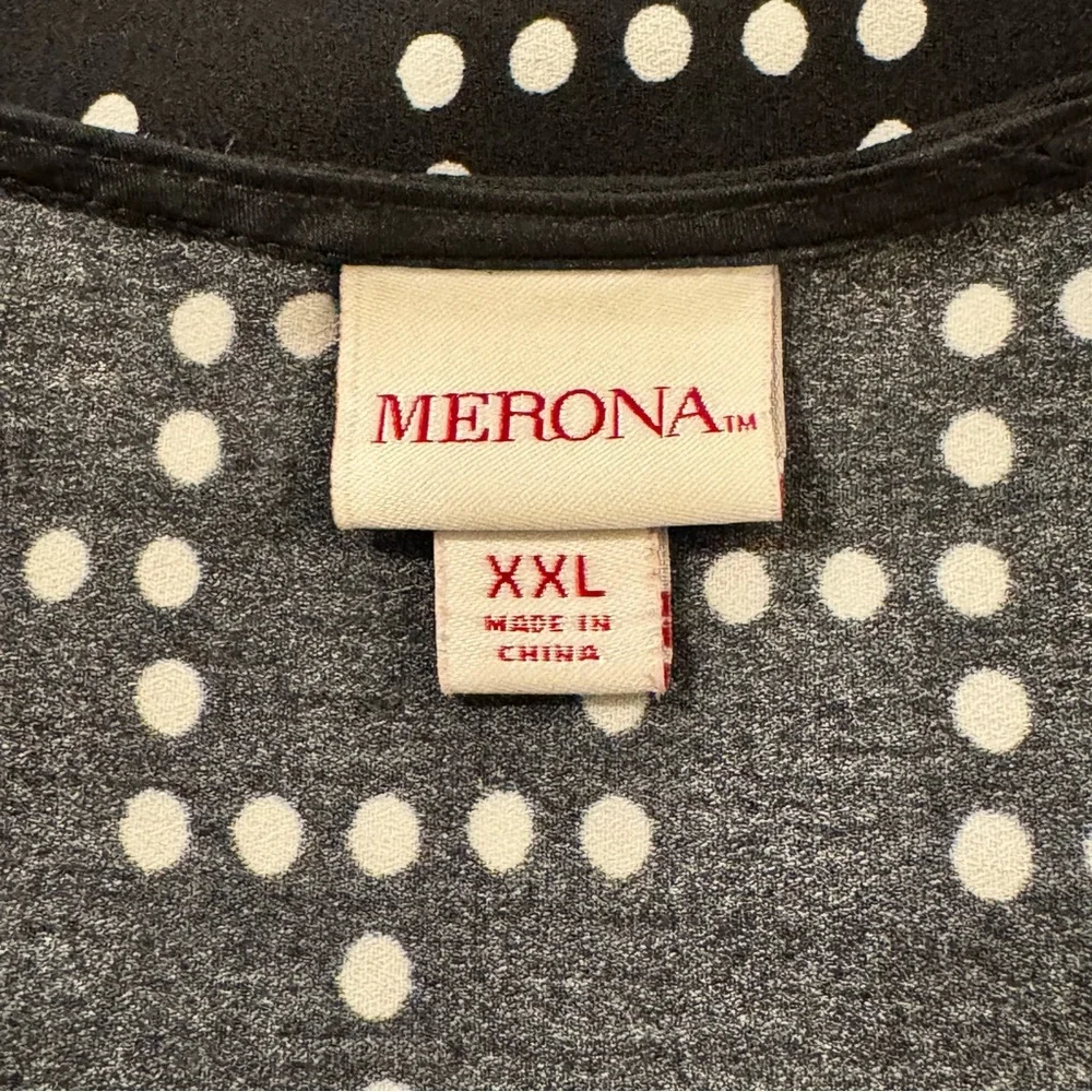 Merona Black and White Dot-Grid Shift Midi Dress - Picture 7 of 8